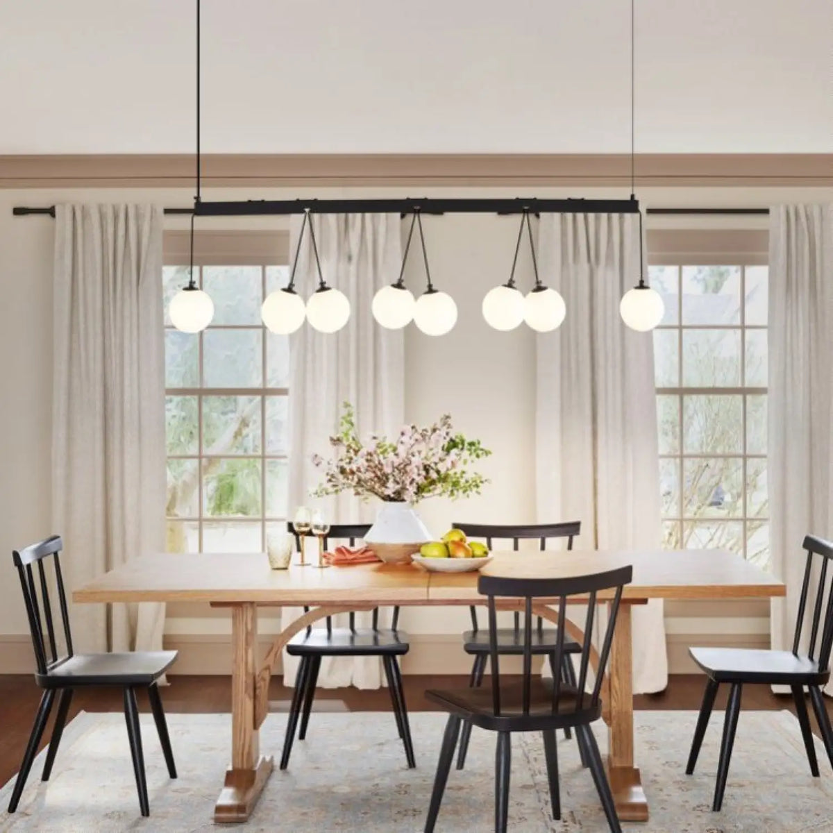 Modern 8-Light Globe Pendant Lights for Kitchen Island