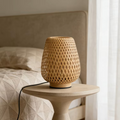 Hollow Woven Bamboo Table Lamp | Open-Weave Bamboo Bedside Light