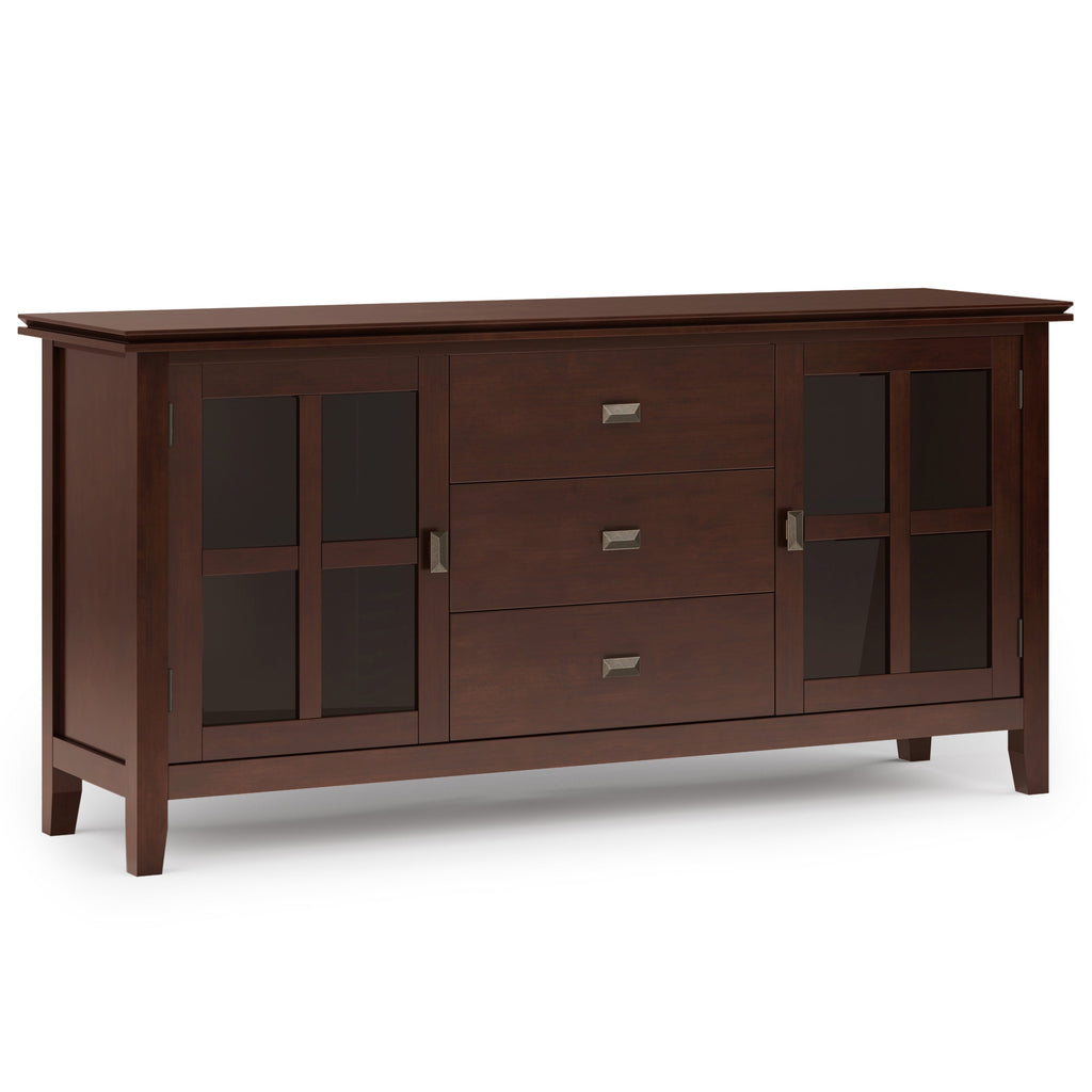 Artisan 60 Inch Wide Solid Wood Large Sideboard Buffet in Russet