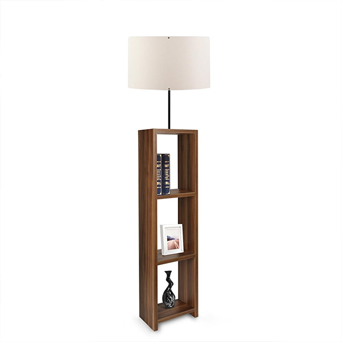 Decorative Floor Lamp with 3-Shelf Storage
