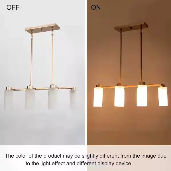 Modern Matte Brass Chandelier Linear Classic Deep Gold 6-Light