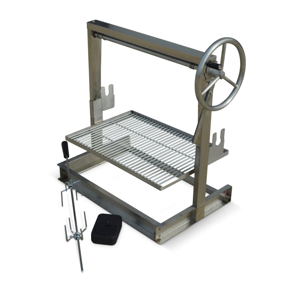 Stainless Steel Santa Maria Grill 24 x 16 with Rotisserie Kit