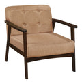 Rubber Wood Frame Accent Chair with Armrest