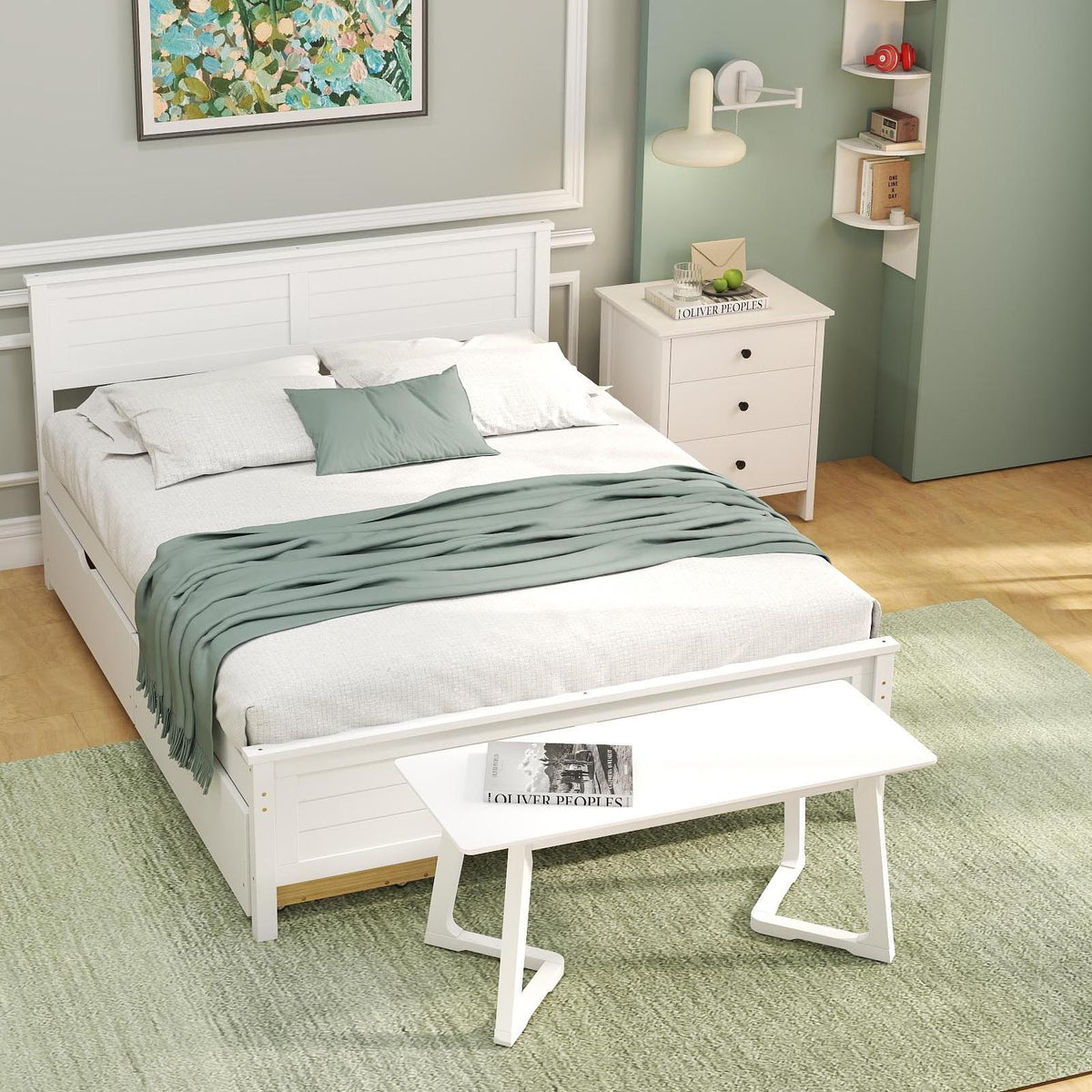 4-Piece Bedroom Furniture Set with Twin Size Bed Frame