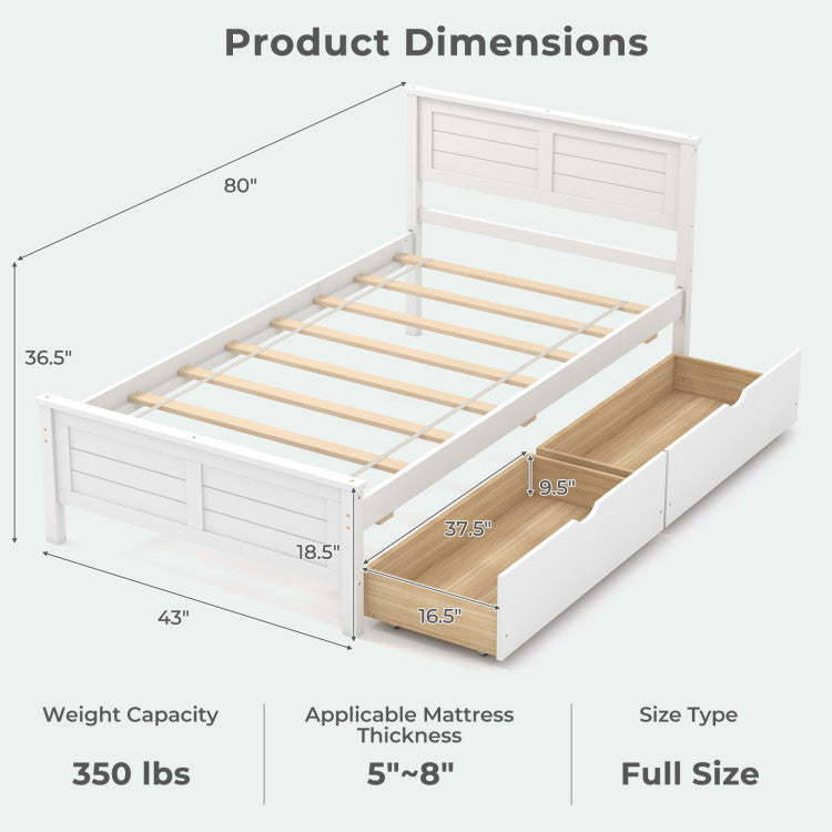 4-Piece Bedroom Furniture Set with Twin Size Bed Frame