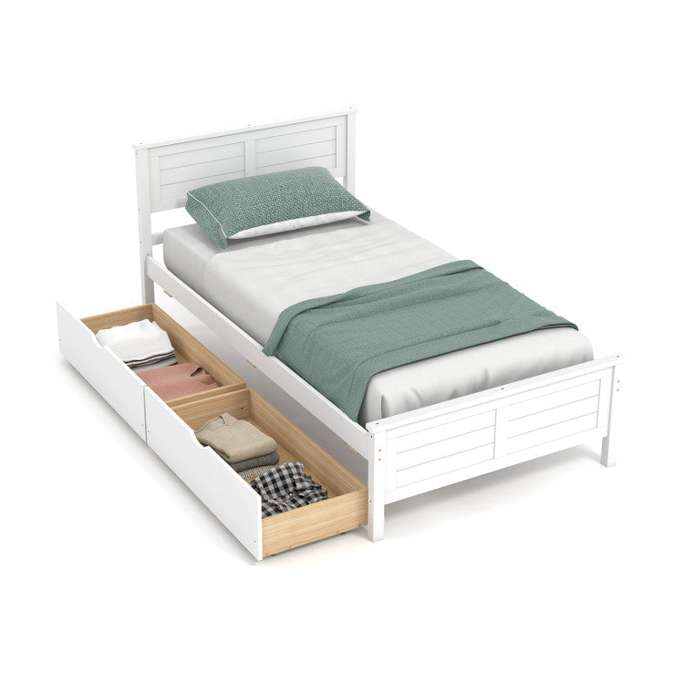 4-Piece Bedroom Furniture Set with Twin Size Bed Frame