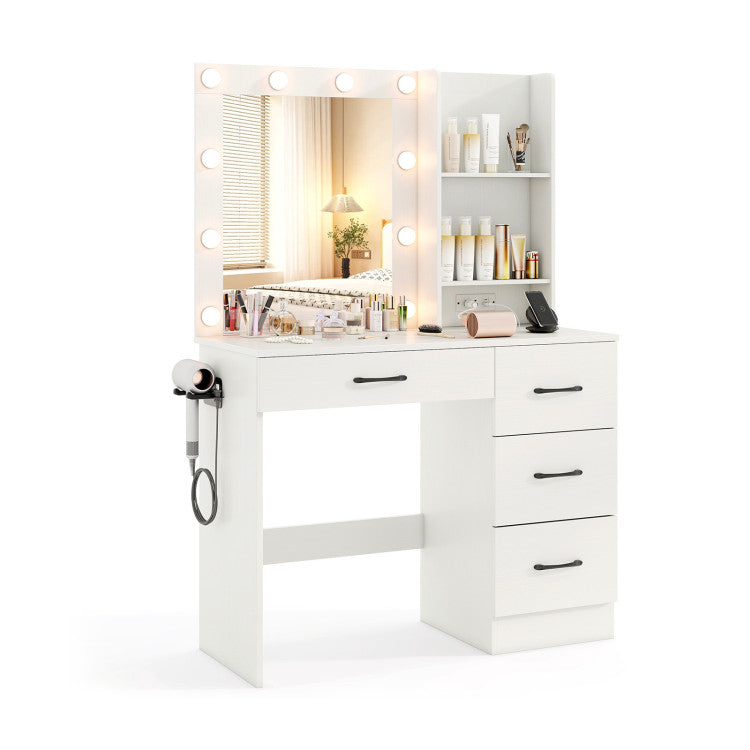 4-Piece Bedroom Furniture Set with Twin Size Bed Frame