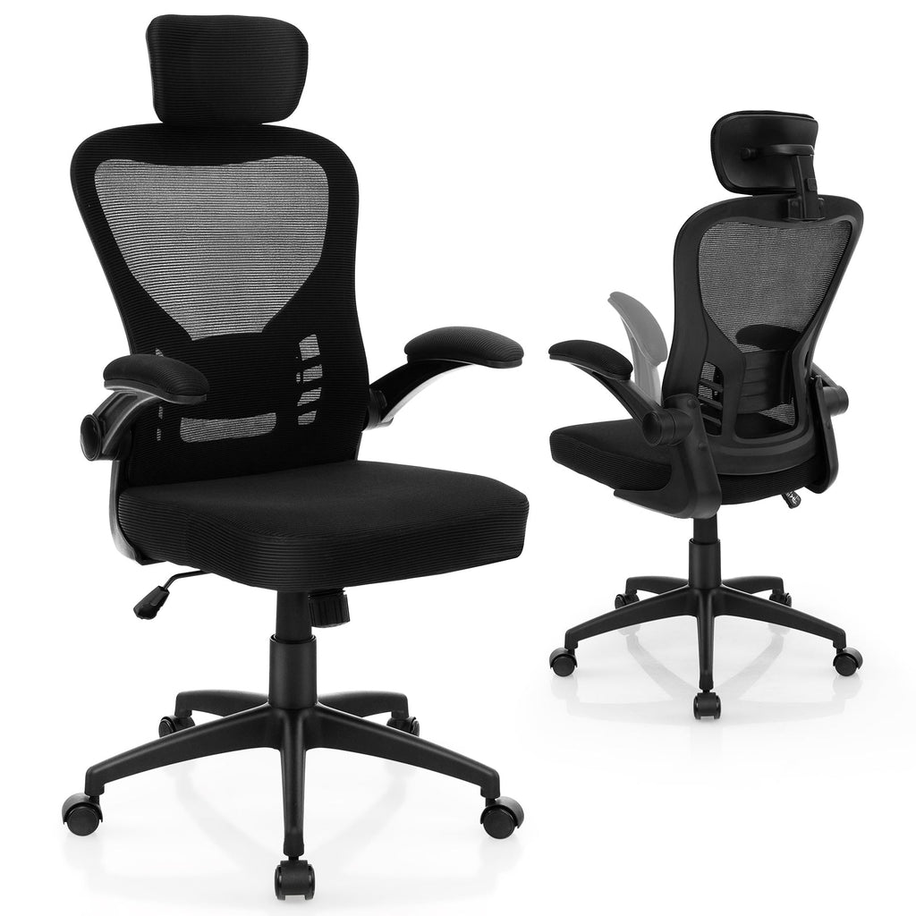 Black 48 inch Computer Desk and Ergonomic Mesh Office Chair Bundle for Home Office
