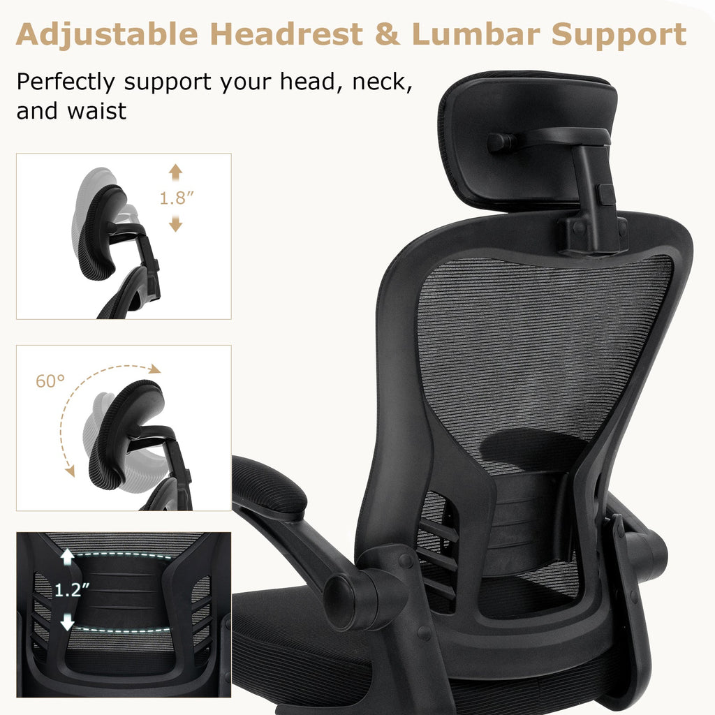 Black 48 inch Computer Desk and Ergonomic Mesh Office Chair Bundle for Home Office