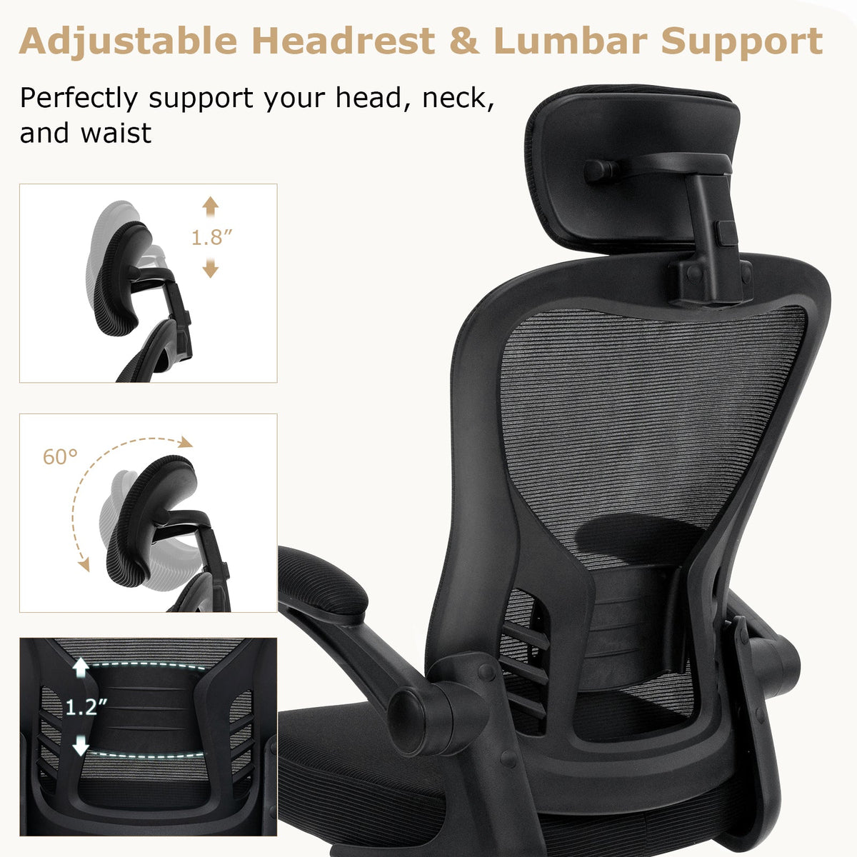 Black 48 inch Computer Desk and Ergonomic Mesh Office Chair Bundle for Home Office
