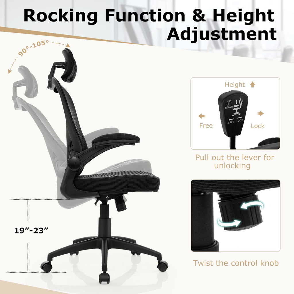 Black 48 inch Computer Desk and Ergonomic Mesh Office Chair Bundle for Home Office