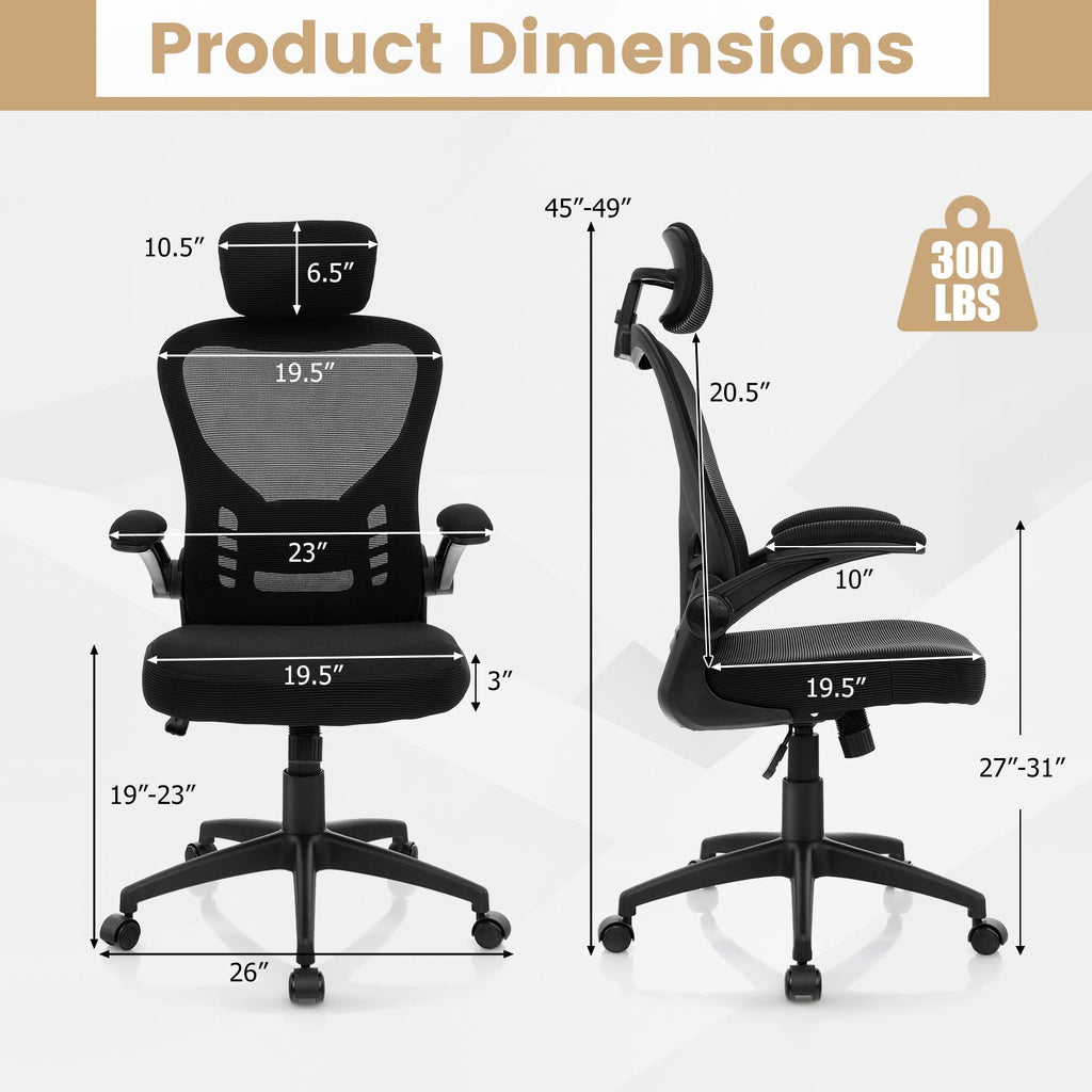 Black 48 inch Computer Desk and Ergonomic Mesh Office Chair Bundle for Home Office