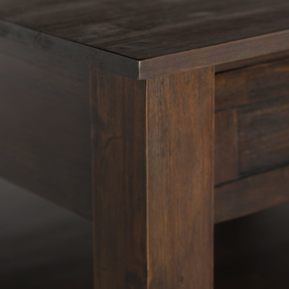 Monroe 38 Inch Wide Solid Acacia Wood Square Coffee Table