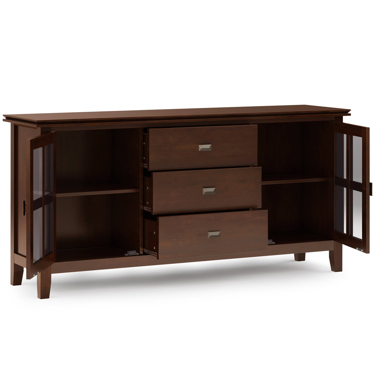 Artisan 60 Inch Wide Solid Wood Large Sideboard Buffet in Russet