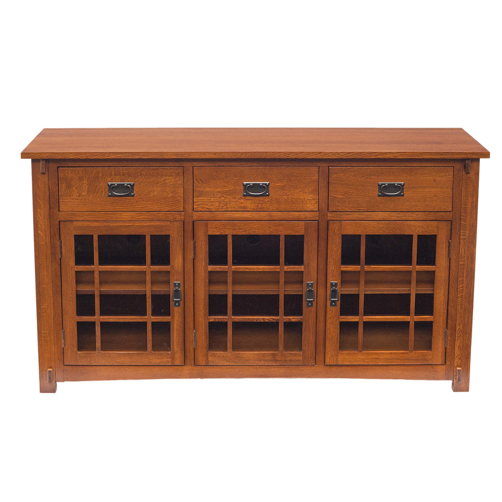 (Micheal's Cherry) Craftsman Mission Solid Oak Sideboard - 65"