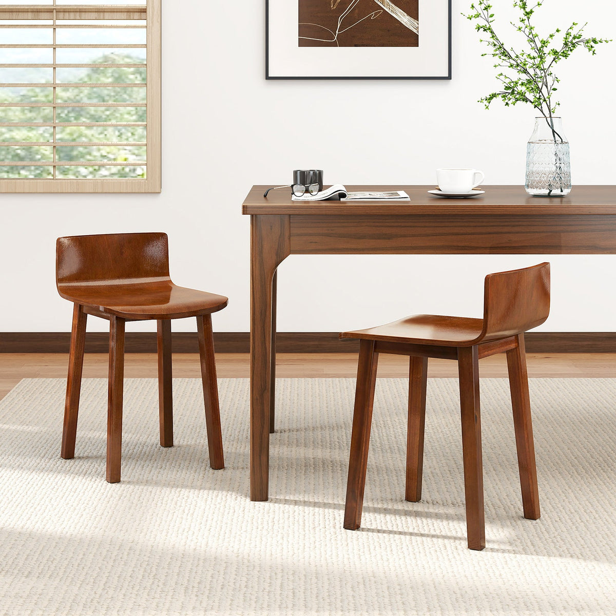 Wood Dining Chair Set of 2 Farmhouse Dining Room Chairs