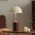 Modern Dome Metal & Wood Table Lamp