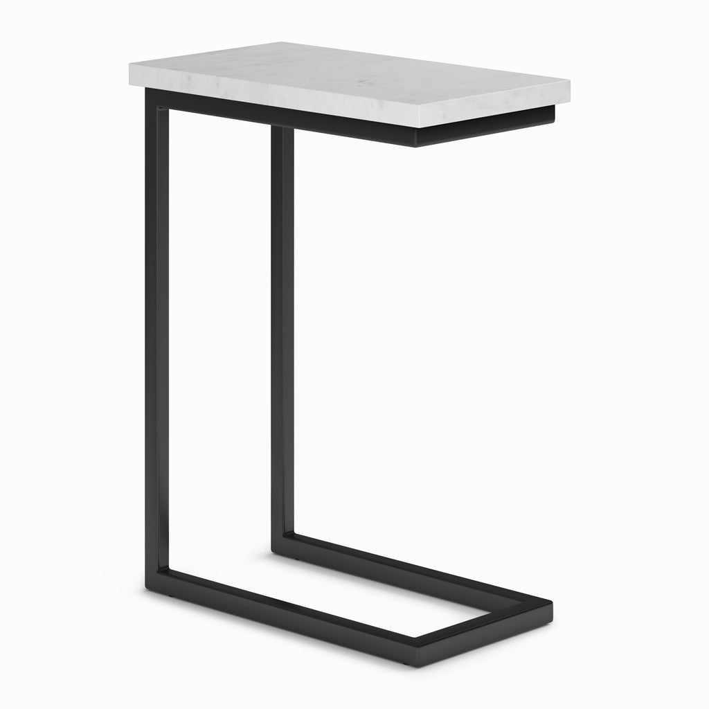 Skyler C Side Table with Genuine Marble Top in White/Black