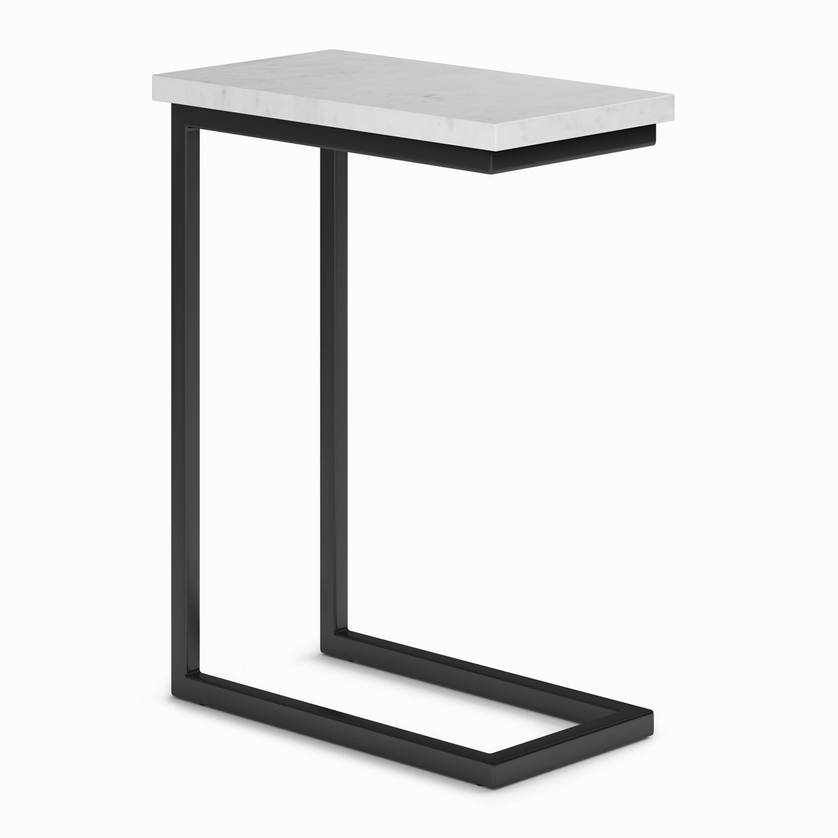 Skyler C Side Table with Genuine Marble Top in White/Black