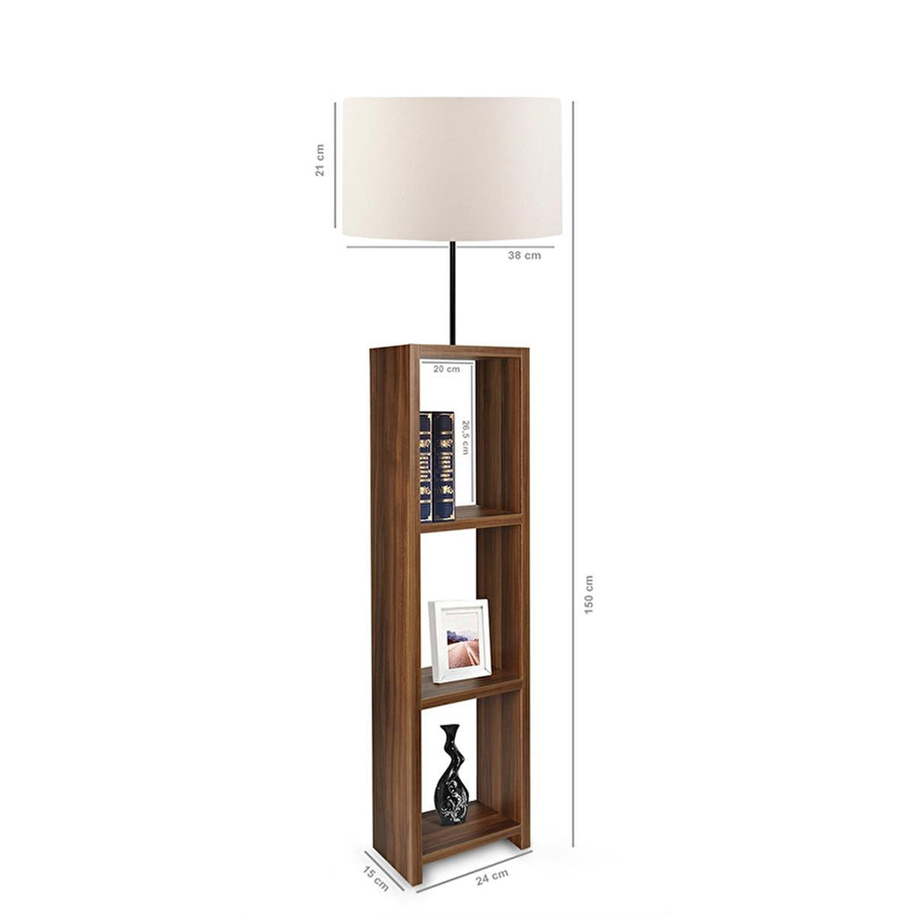 Decorative Floor Lamp with 3-Shelf Storage